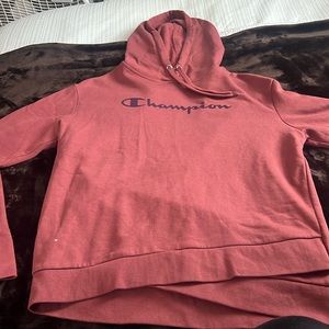 burnt red champion hoodie